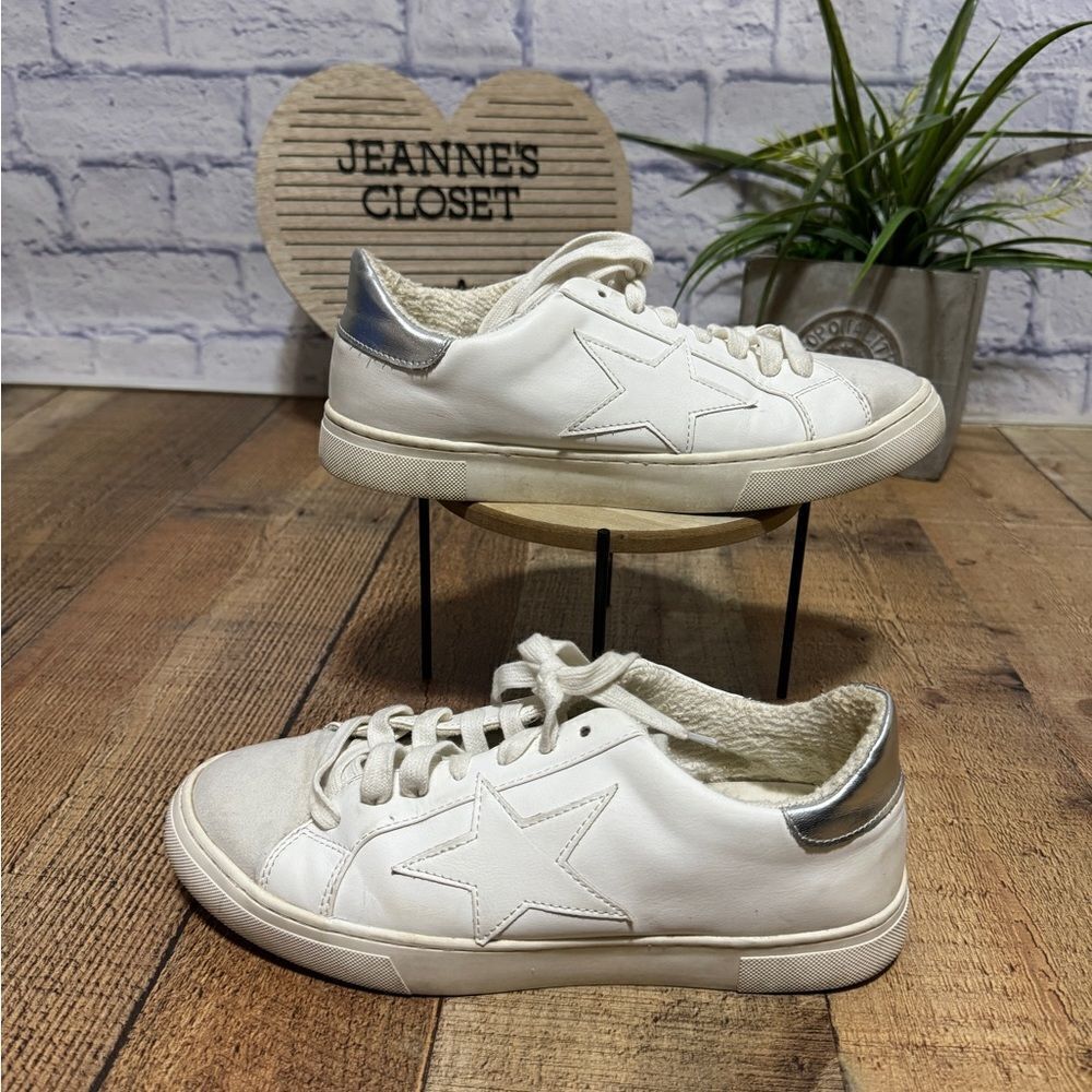 Steven New York Shoes Womens 9 M Reeves Casual Sneakers White Faux Leather Low